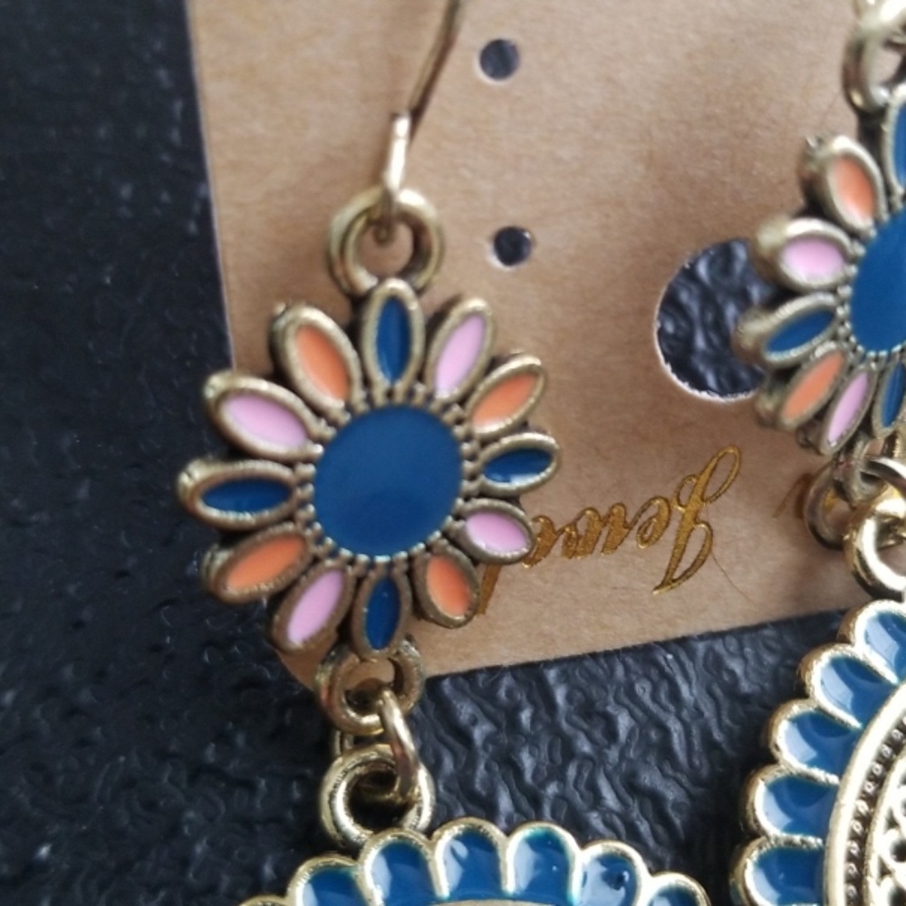 ❤Vintage Ethnic Oil Drop statment Earrings❤ - Picture 6 of 6